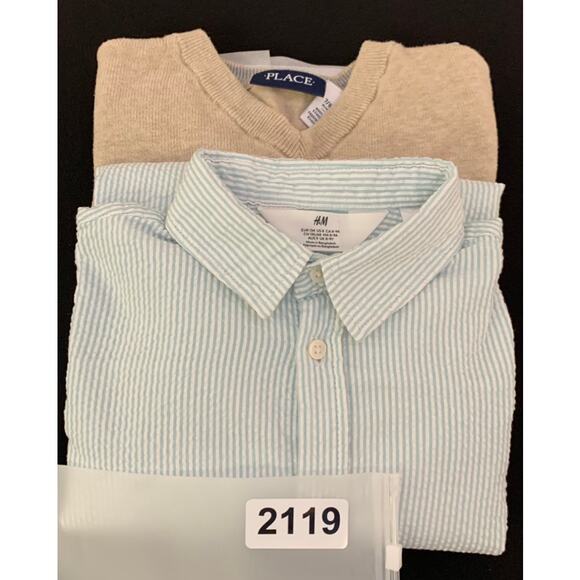 Lot of 2 Boys Shirts H&M Button Front Sz 8 Childrens Place Sweater Sz 7/8 Preppy - Picture 16 of 16